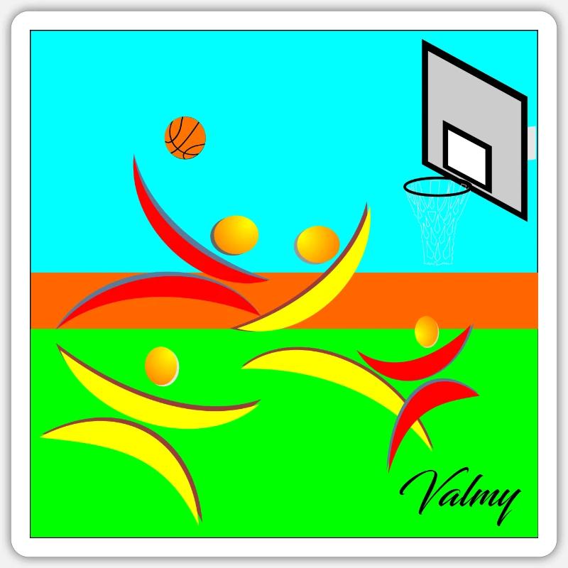 jeu de Basket - Sticker taille S (10 x 10 cm) - blanc mat