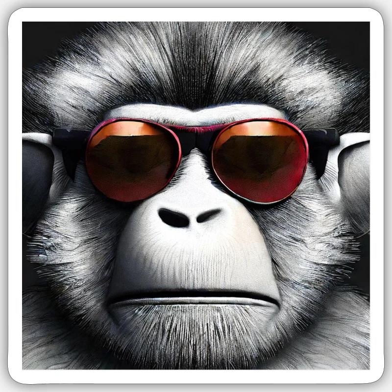 COOL MONKEY Sticker size S (10 x 10 cm)