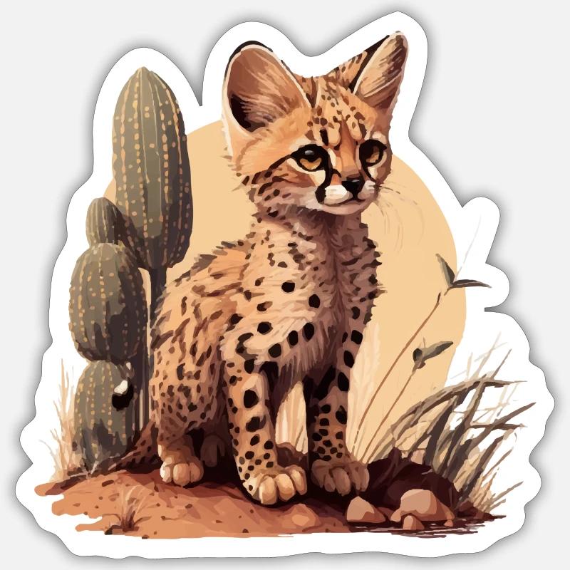Das wilde Kätzchen - Sticker Größe S (10 x 10 cm) - Mattweiß