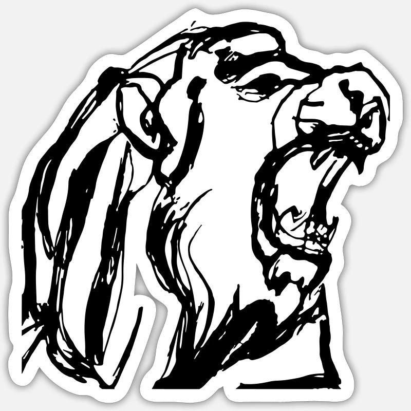 Brüllender Löwe Geschenk - Sticker Größe S (10 x 10 cm) - Mattweiß