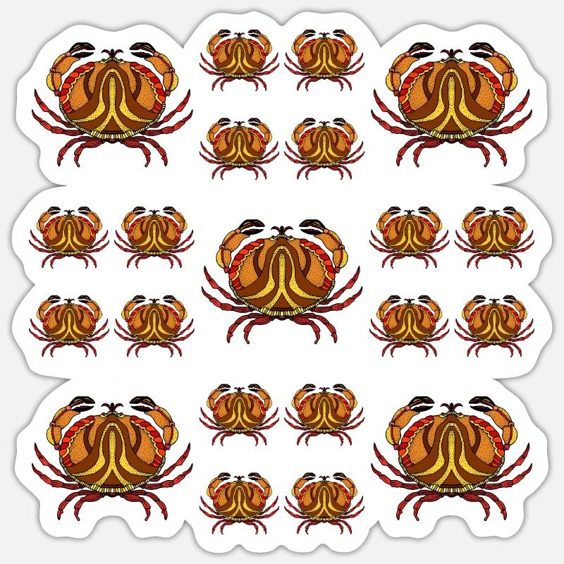 Crab - Sticker size S (10 x 10 cm) - white matte