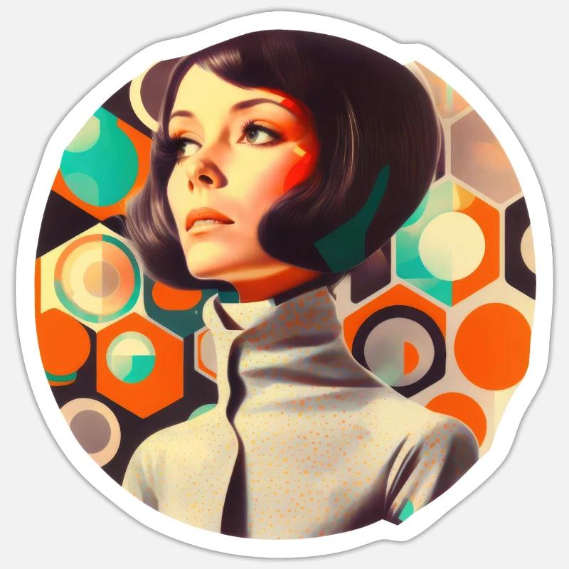 Retro Flash No29 - Sticker Größe S (10 x 10 cm) - Mattweiß