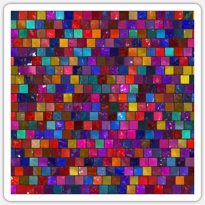 Ceramic tiles (pattern, colorful) Sticker size S (10 x 10 cm)