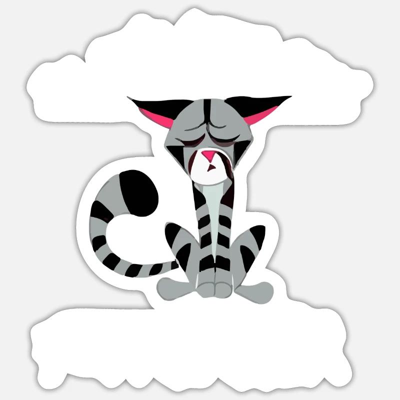Trop cool pour ronronner - Sticker taille S (10 x 10 cm) - blanc mat