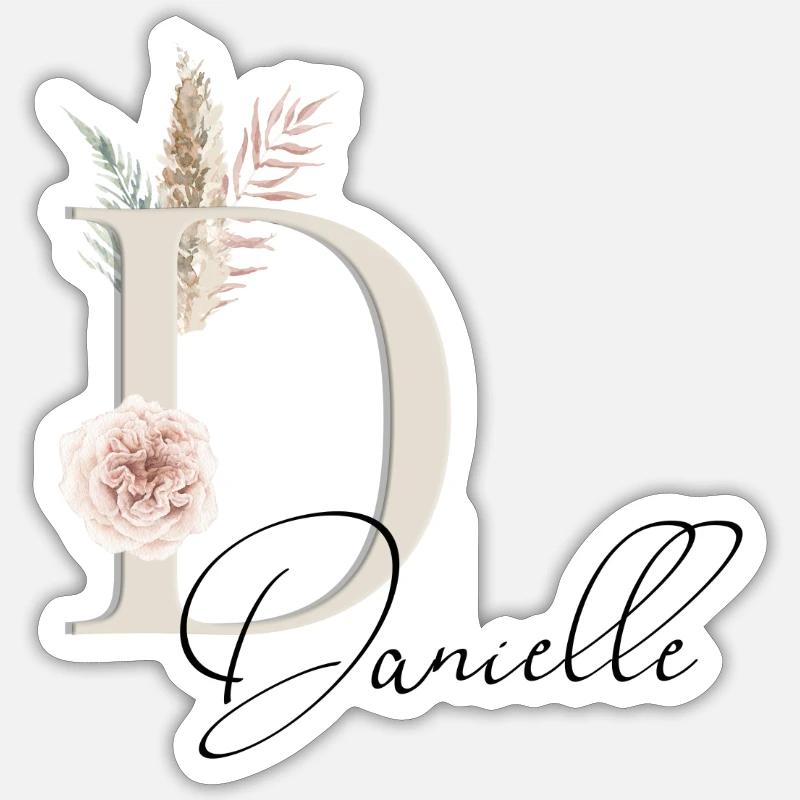 Danielle! Name Boho - Sticker size S (10 x 10 cm) - white matte