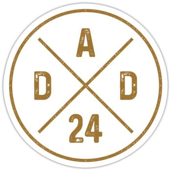 Dad 24 Nachwuchs Vater Baby Ankündigung Papa 2024 - Sticker Größe S (10 x 10 cm) - Mattweiß - Vorne