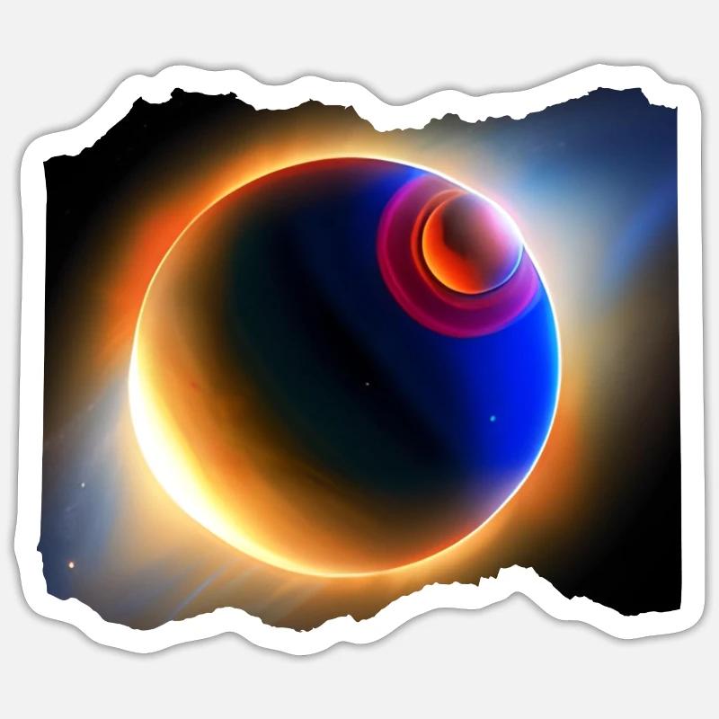 Un voyage dans l'espace - Sticker taille S (10 x 10 cm) - blanc mat