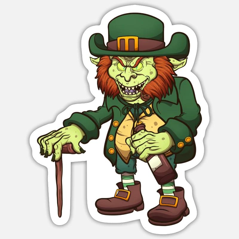 Evil Leprechaun - Sticker size S (10 x 10 cm) - white matte