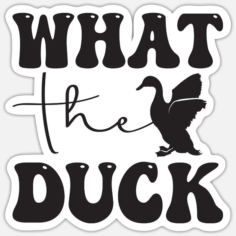 Qu’est-ce que le canard - Sticker taille S (10 x 10 cm) - blanc mat