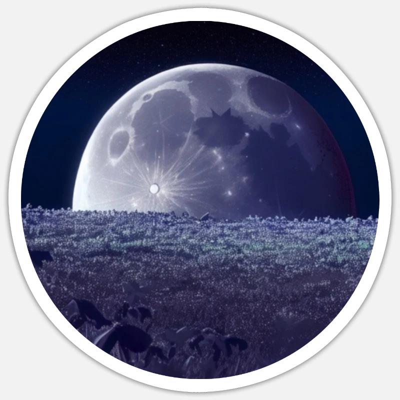 Lune - Sticker taille S (10 x 10 cm) - blanc mat