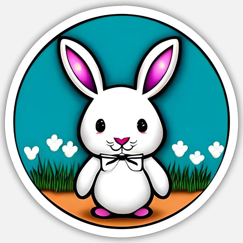 Cute White Sweet White Easter Sticker size S (10 x 10 cm)