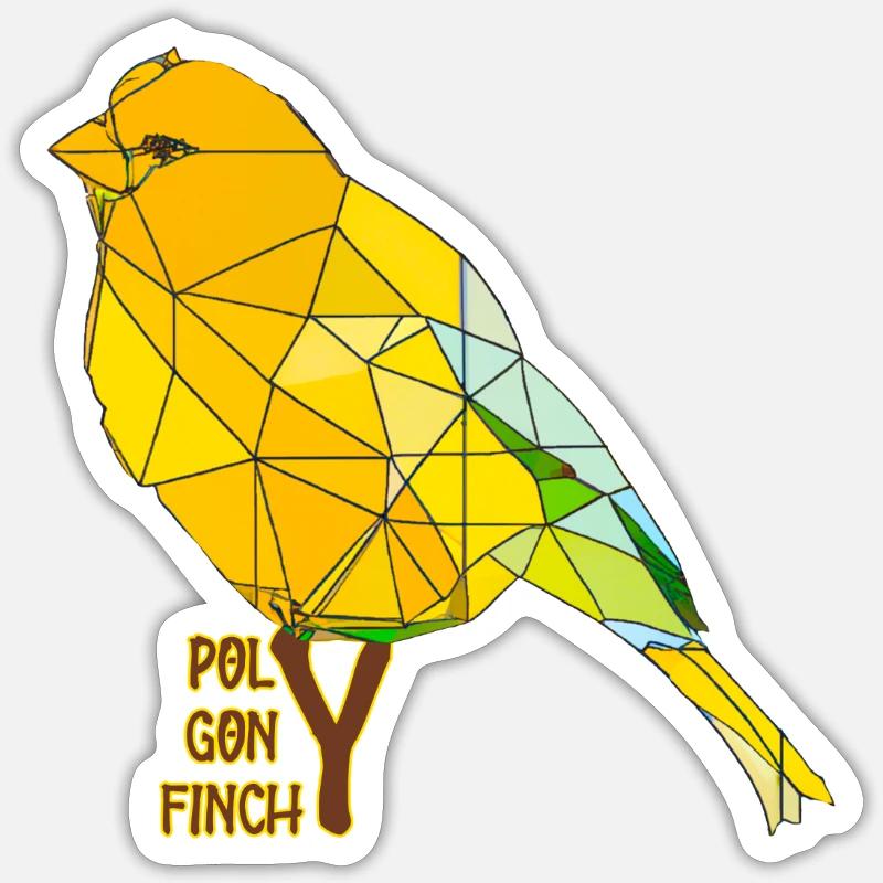 Pinson rétro - Sticker taille S (10 x 10 cm) - blanc mat