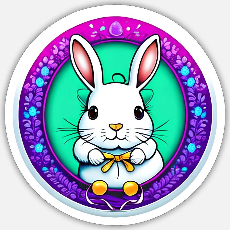 flashy Easter motif - Sticker size S (10 x 10 cm) - white matte