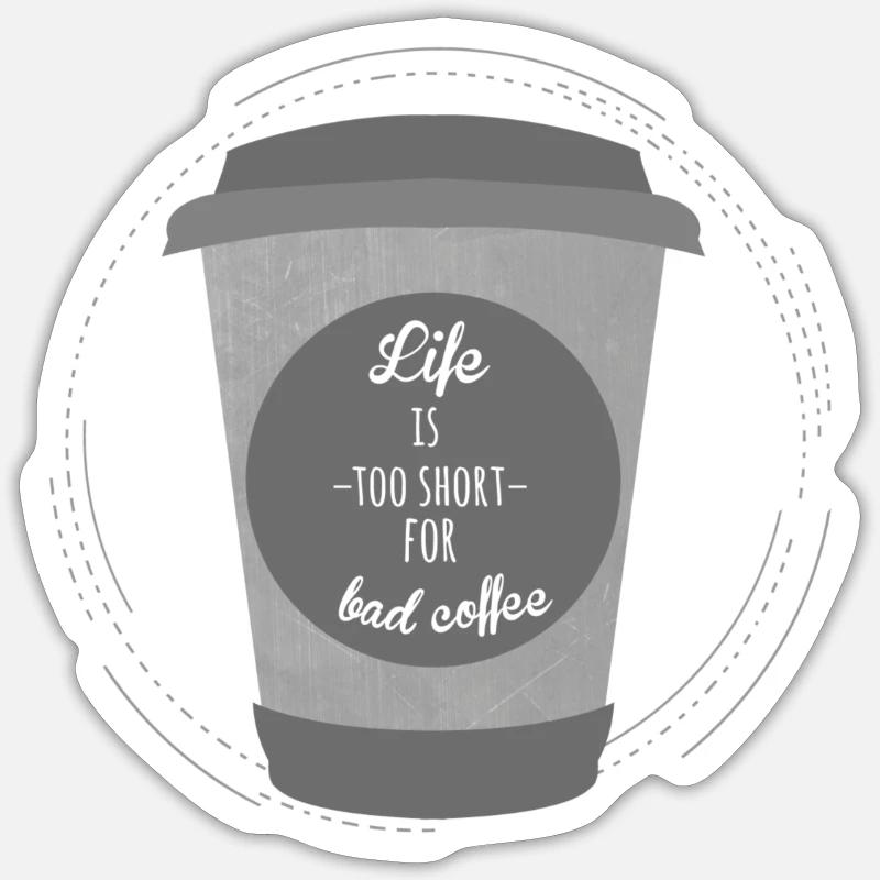 Coffee - Sticker Größe S (10 x 10 cm) - Mattweiß