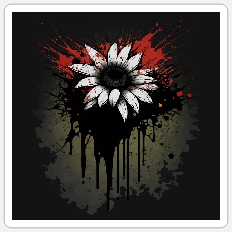 Gänseblümchen - Sticker Größe S (10 x 10 cm) - Mattweiß