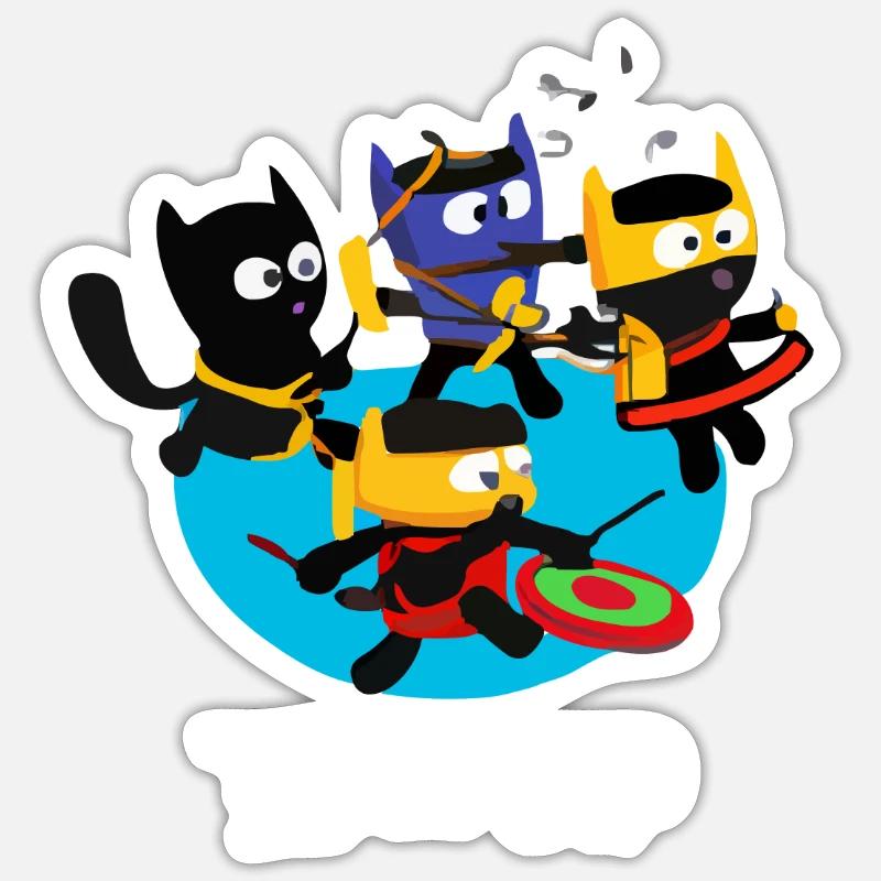 Das Katzenband - Sticker Größe S (10 x 10 cm) - Mattweiß