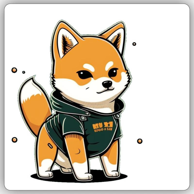 Cool Dog 2 - Sticker taille S (10 x 10 cm) - blanc mat