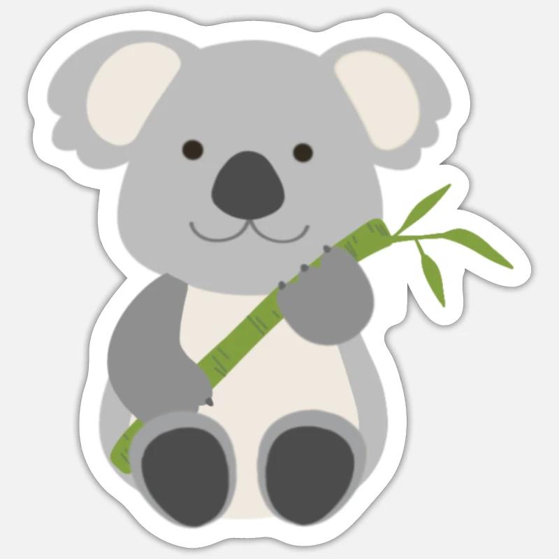 Joyeux koala ours koala - Sticker taille S (10 x 10 cm) - blanc mat