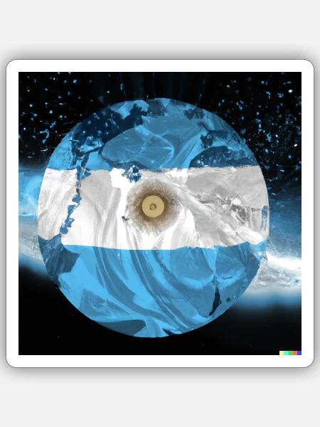 Argentina, World Champion - Sticker Größe S (10 x 10 cm) - Mattweiß