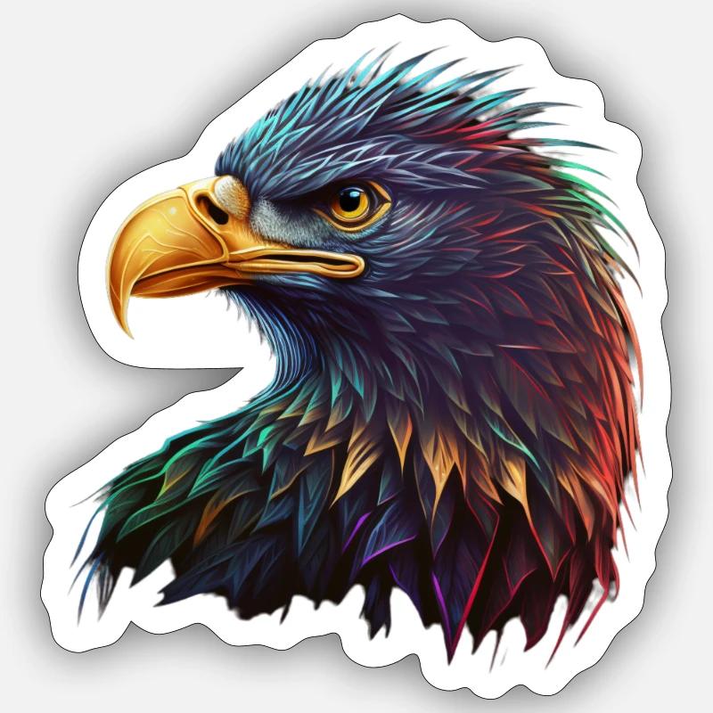 EAGLE LOOKING LEFT - MULTIPLE COLORS Sticker size S (10 x 10 cm)