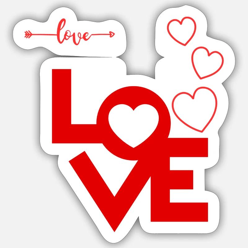 Liebe - Sticker Größe S (10 x 10 cm) - Mattweiß