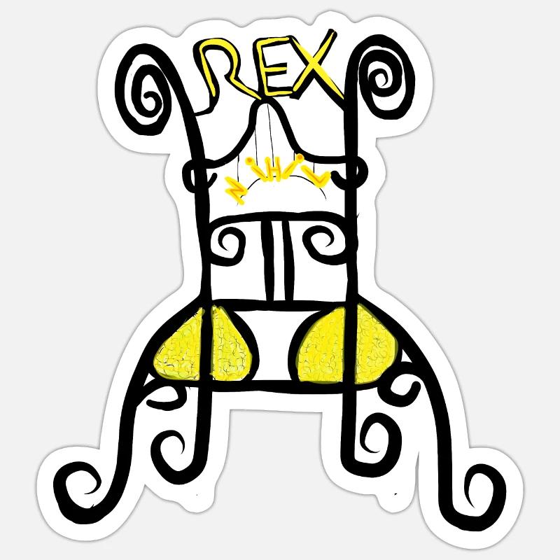 Rex Nihil / Roi de rien - Sticker taille S (10 x 10 cm) - blanc mat