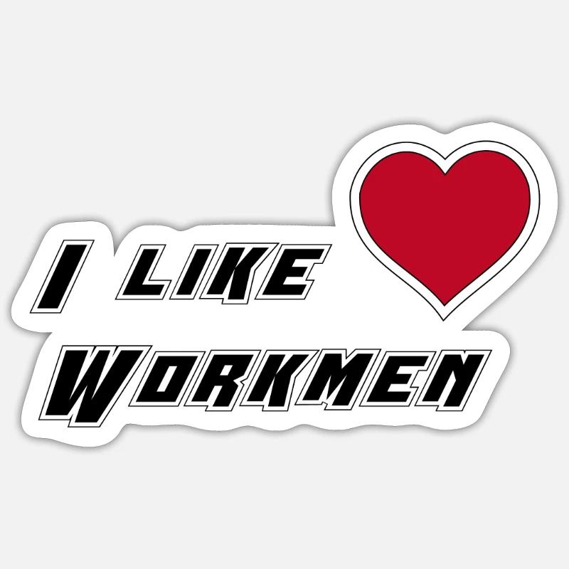 workmen - Sticker Größe S (10 x 10 cm) - Mattweiß