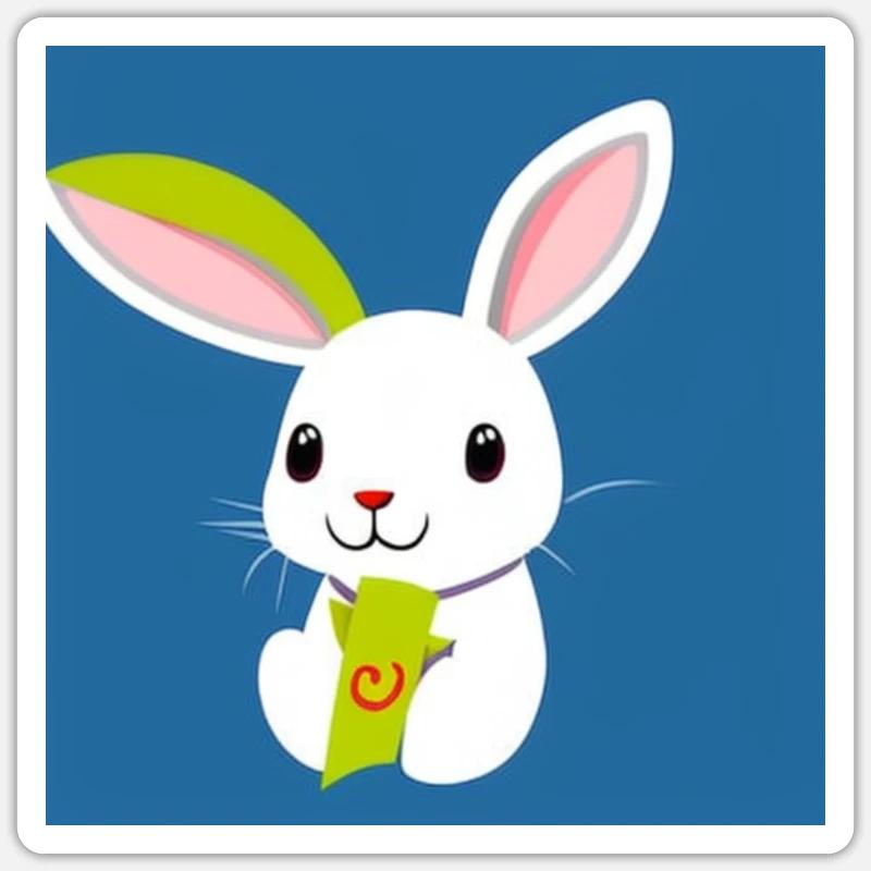 Conception de lapin - Sticker taille S (10 x 10 cm) - blanc mat