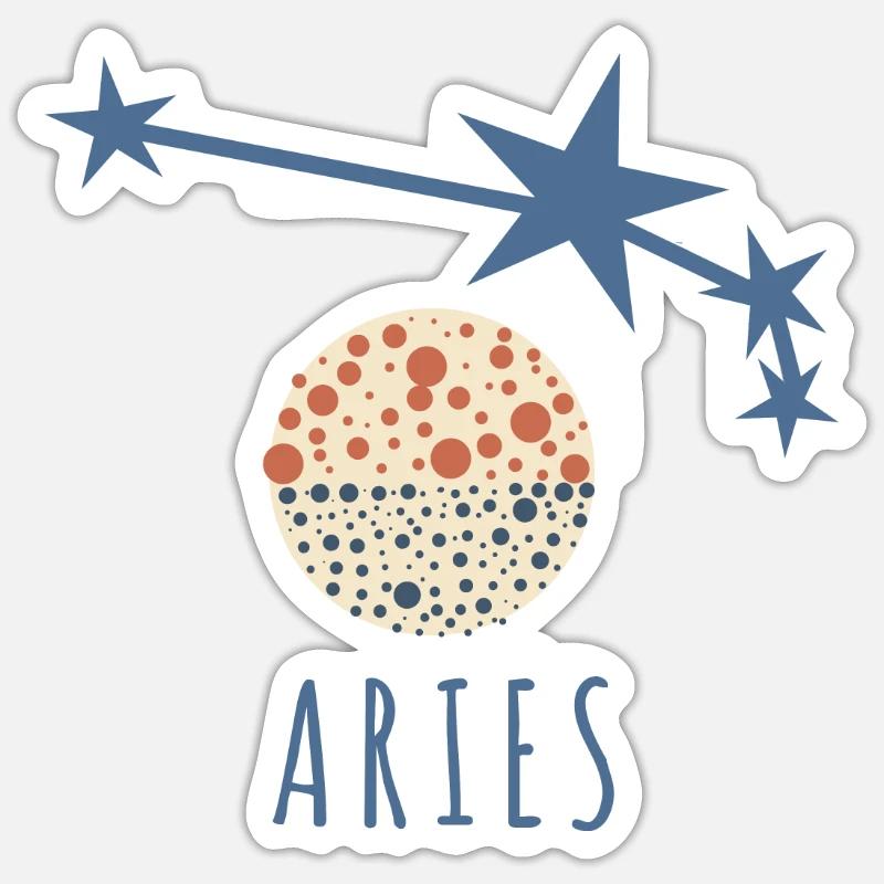 Das Sternbild Widder - Sticker Größe S (10 x 10 cm) - Mattweiß