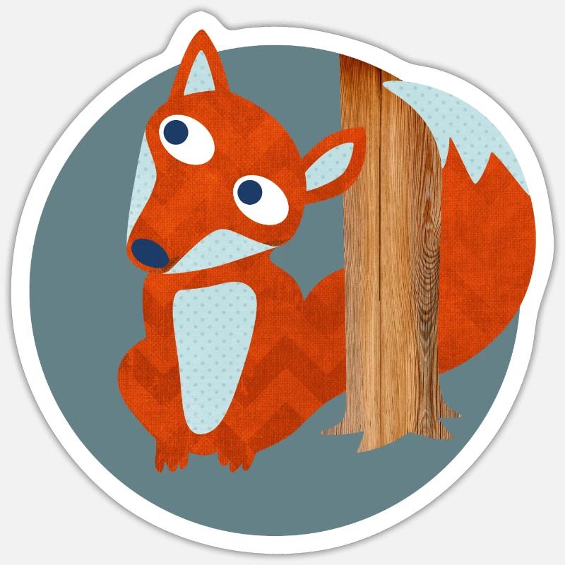 Fox Structure Woodland Nursery Pattern Comic Sticker size S (10 x 10 cm)