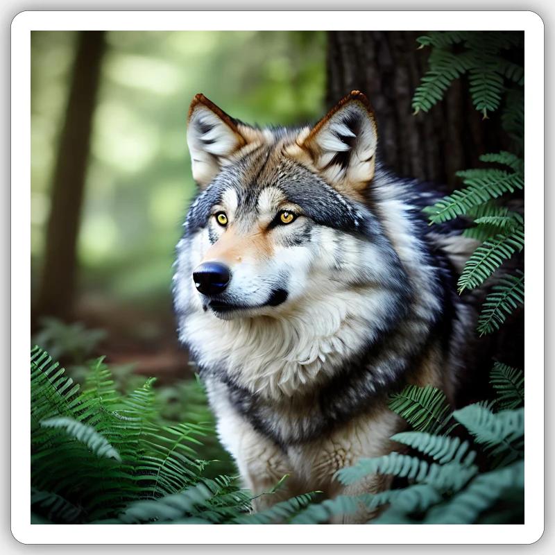 Wolf - Sticker Größe S (10 x 10 cm) - Mattweiß
