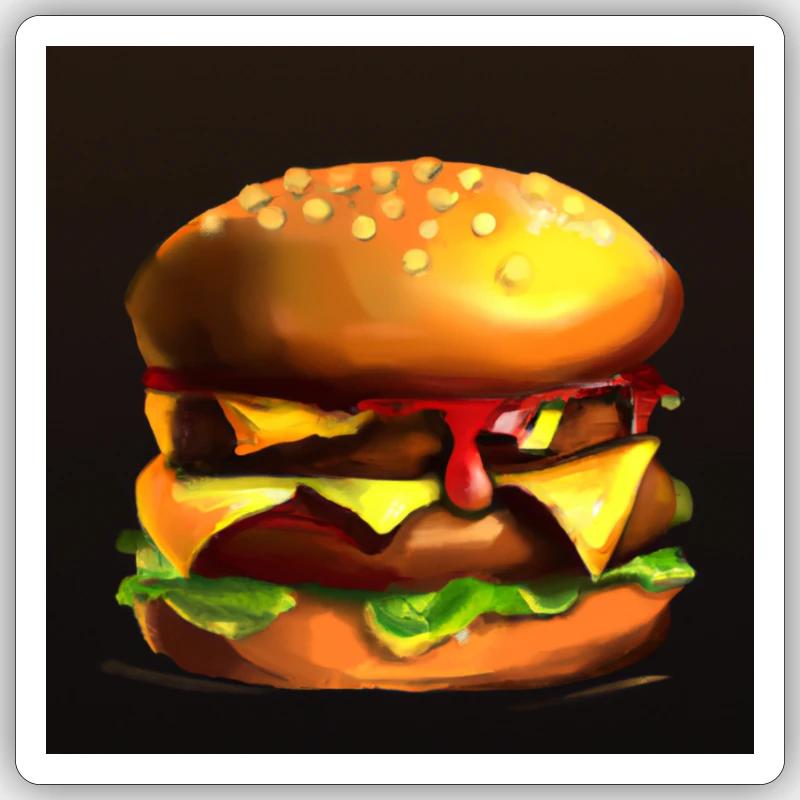 Cheeseburger Sticker Größe S (10 x 10 cm)