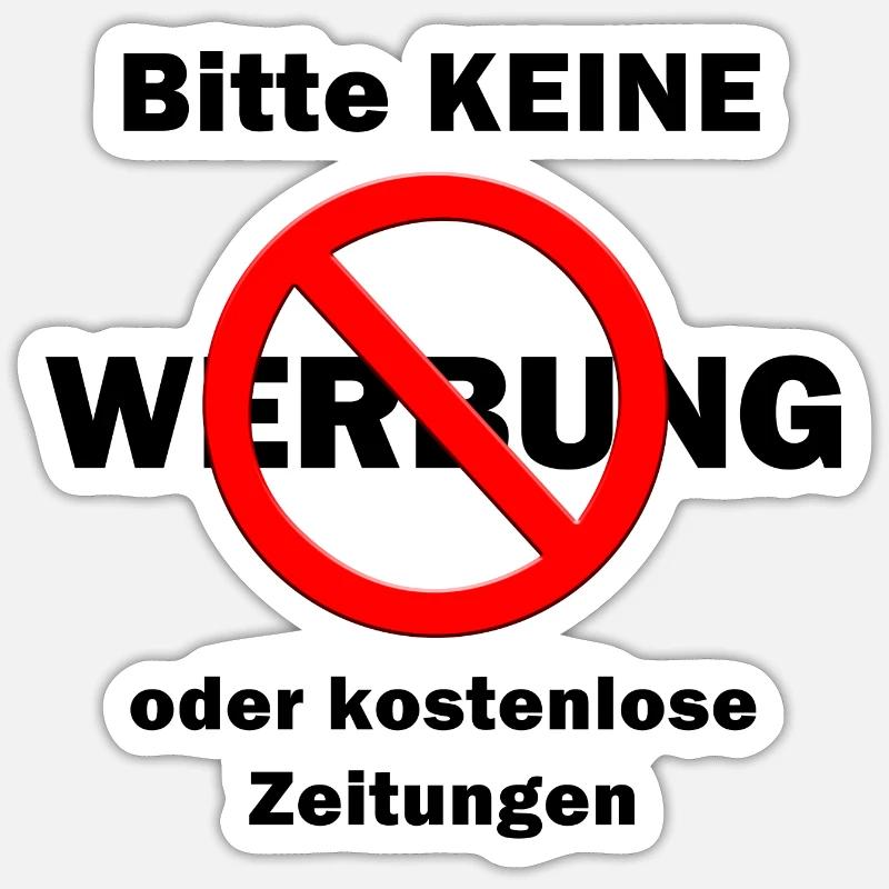 Keine Werbung oder kostenlose Zeitungen Sticker Größe S (10 x 10 cm)