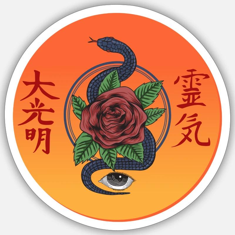 Oeil de serpent - Sticker taille S (10 x 10 cm) - blanc mat