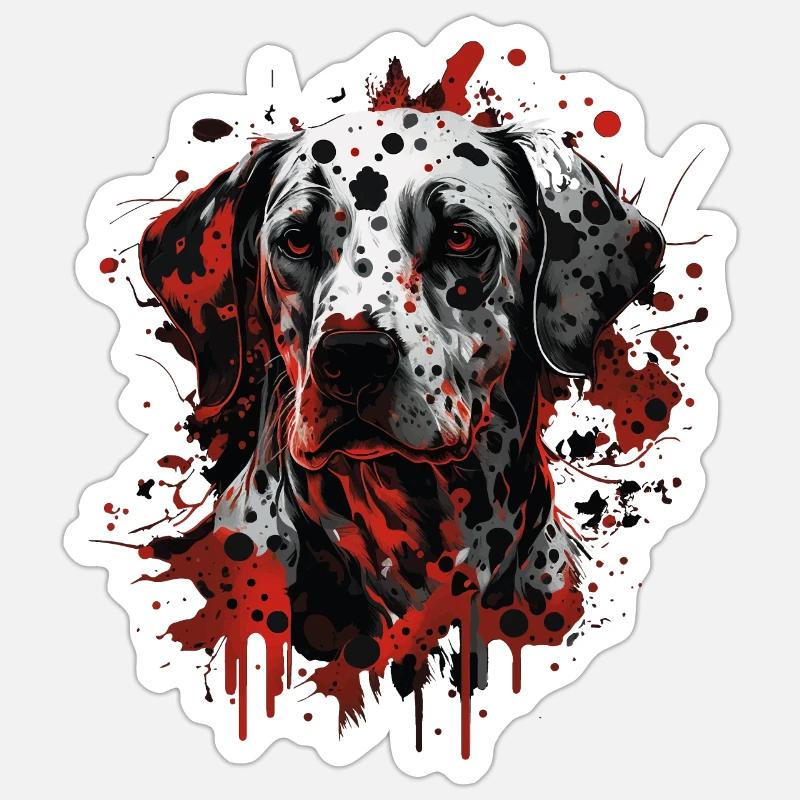 Dalmate - Sticker taille S (10 x 10 cm) - blanc mat