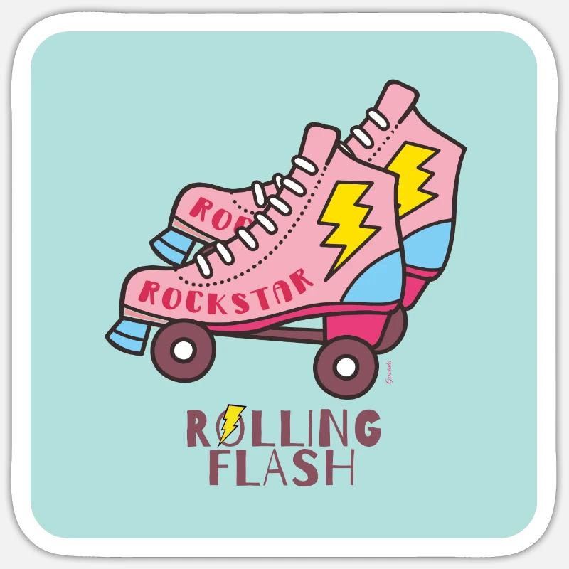 Rollender Blitz - Sticker Größe S (10 x 10 cm) - Mattweiß