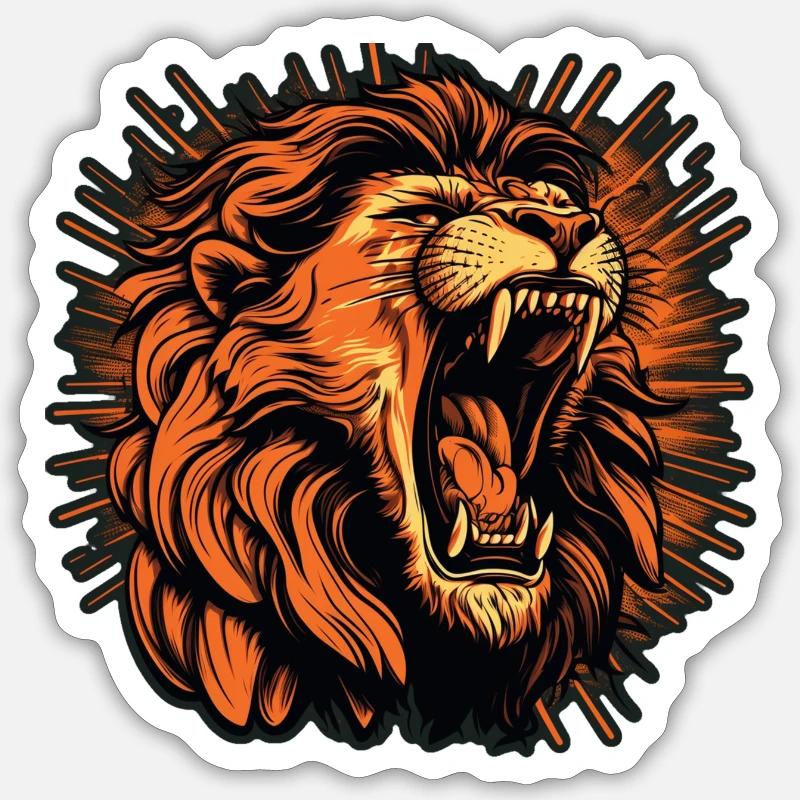 Löwe - Sticker Größe S (10 x 10 cm) - Mattweiß