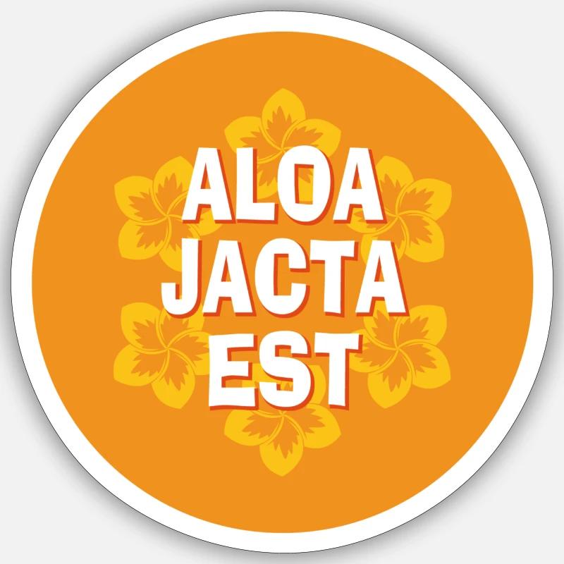 aloa jacta est - Sticker taille S (10 x 10 cm) - blanc mat