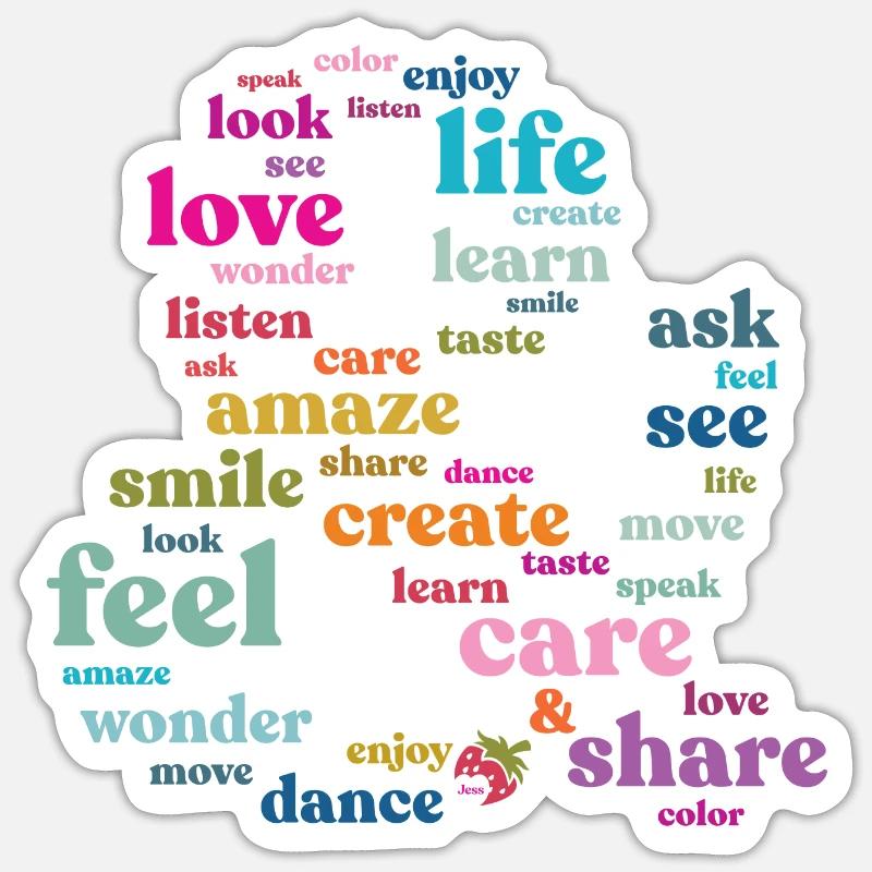 Färbe dein Leben & Sticker Größe S (10 x 10 cm)