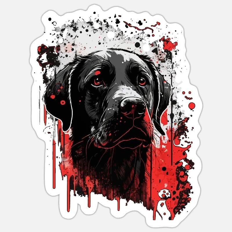 Labrador - Sticker taille S (10 x 10 cm) - blanc mat