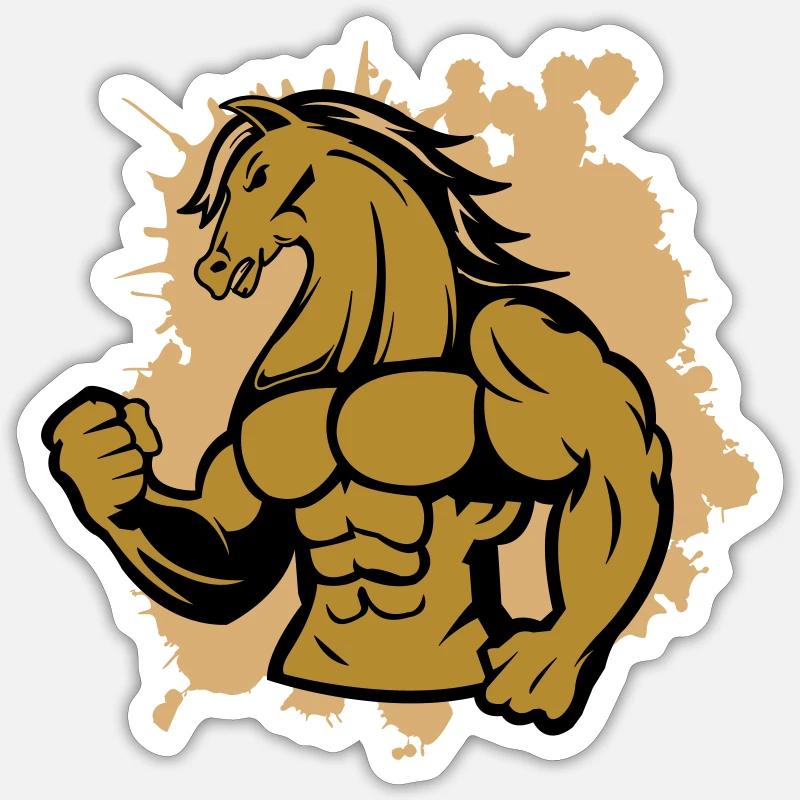 Cheval fort - Sticker taille S (10 x 10 cm) - blanc mat