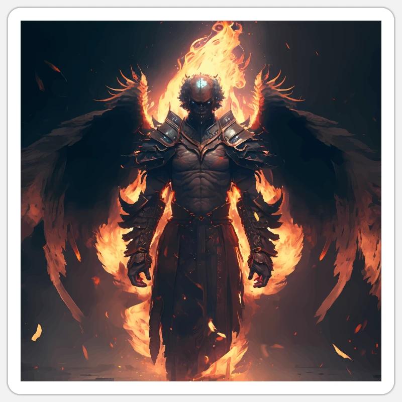 Engel des Feuers Version 1 Sticker Größe S (10 x 10 cm)