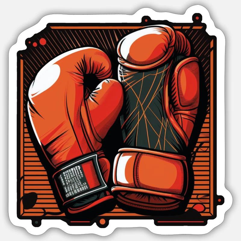 Boxe - Sticker taille S (10 x 10 cm) - blanc mat