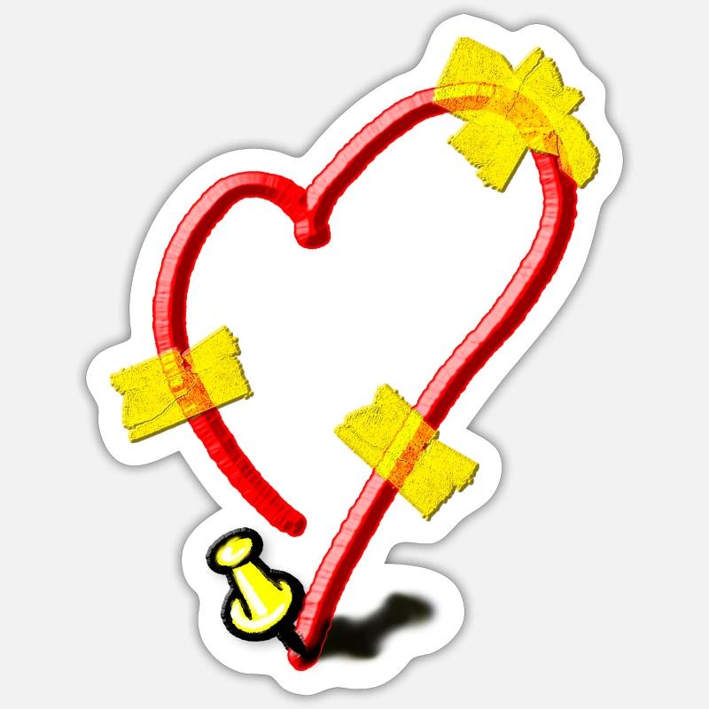 Patched Heart Sticker size S (10 x 10 cm)