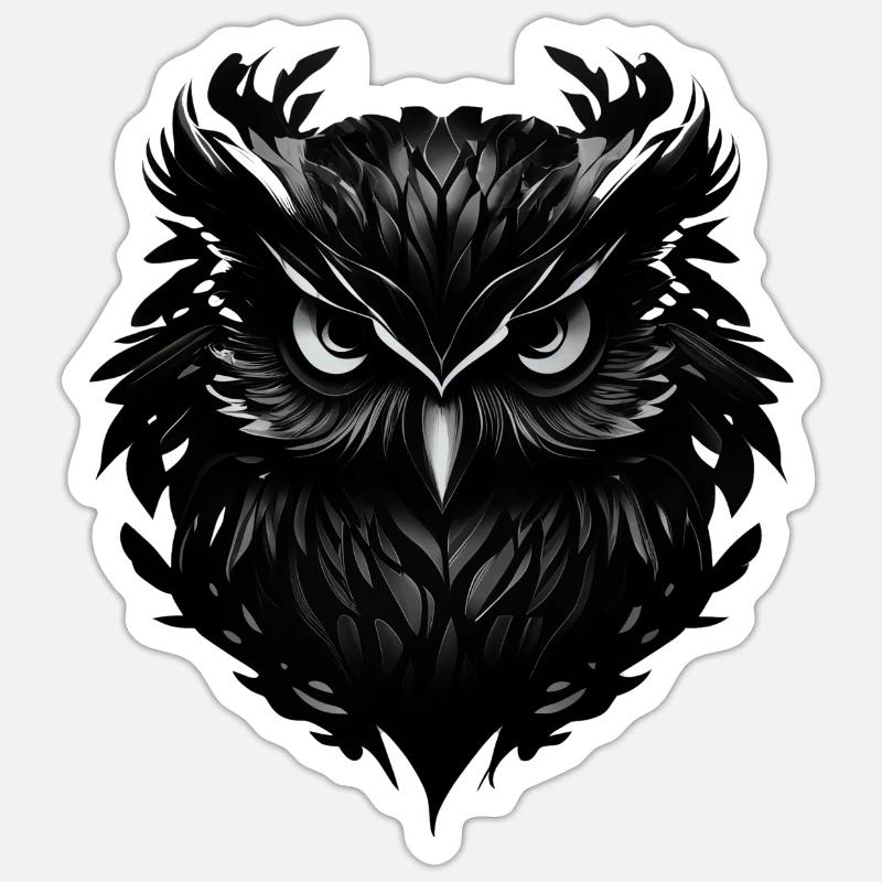 Eule - Sticker Größe S (10 x 10 cm) - Mattweiß