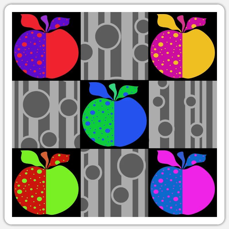 Äpfel - Sticker Größe S (10 x 10 cm) - Mattweiß