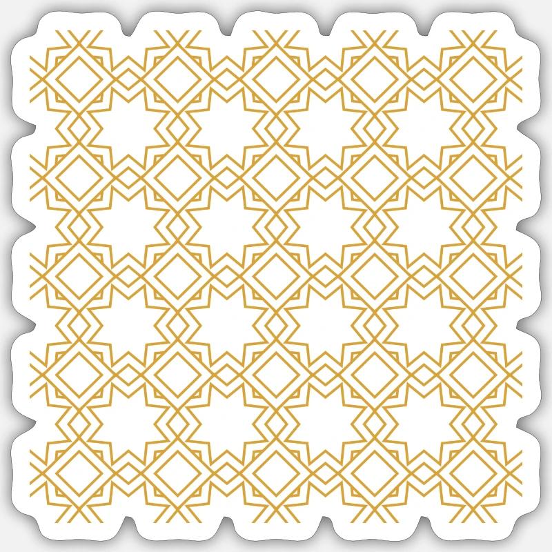 Golden arab islamic pattern Sticker size S (10 x 10 cm)