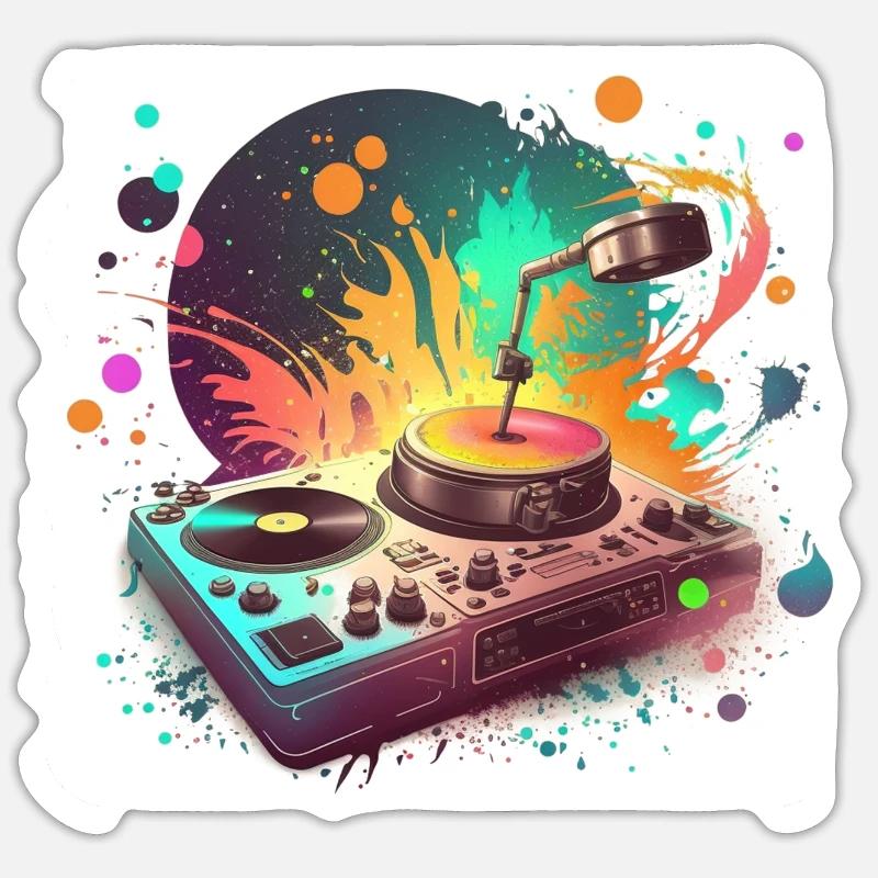 Sci Fi Turntable Sticker size S (10 x 10 cm)