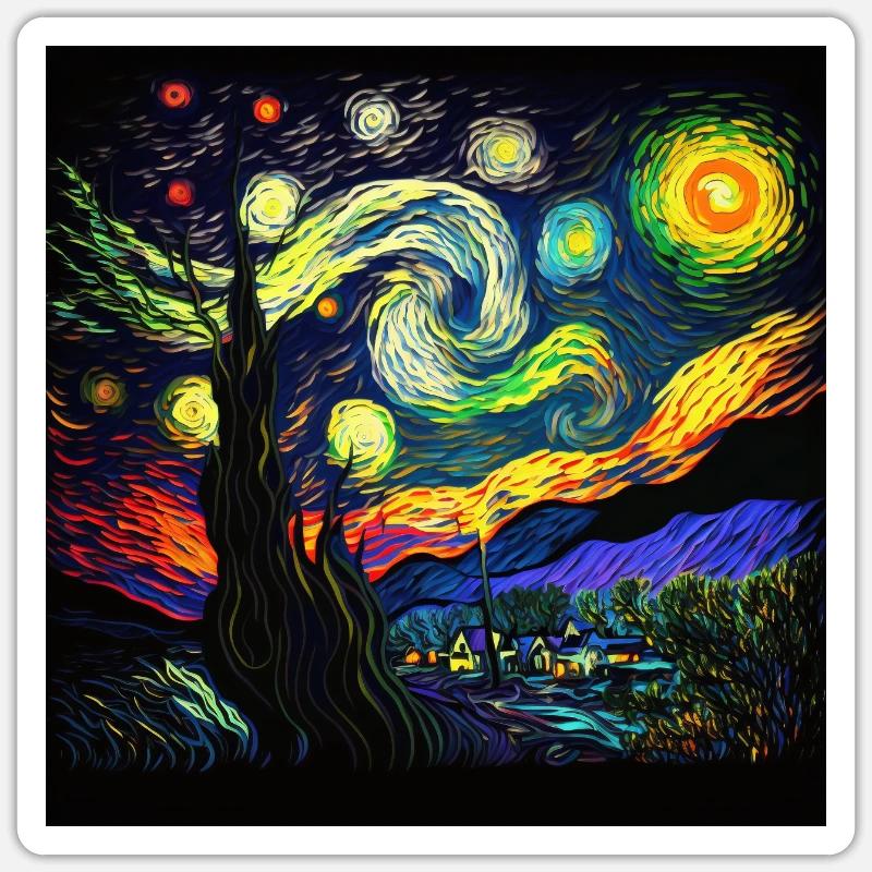 Night sky - Sticker Größe S (10 x 10 cm) - Mattweiß