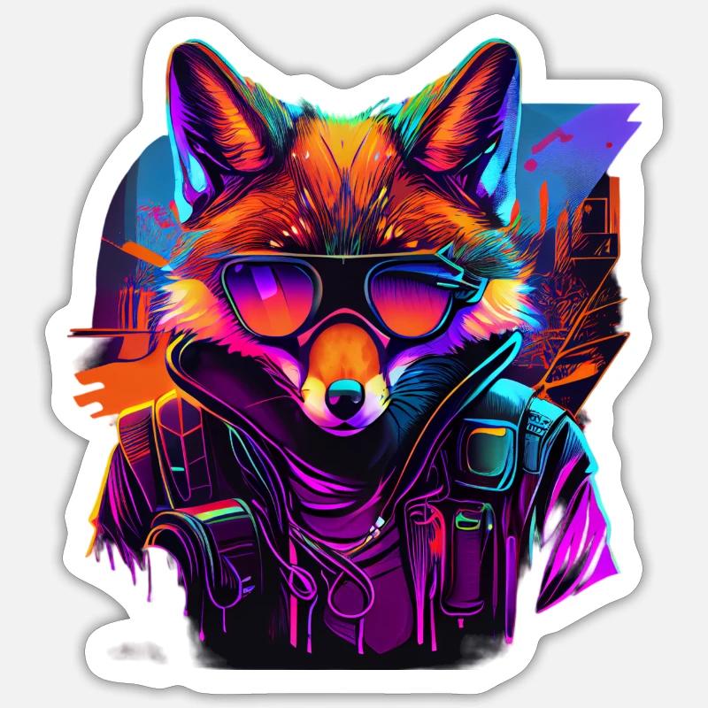 Creative Robber Fox Design Fox Lovers Sticker size S (10 x 10 cm)